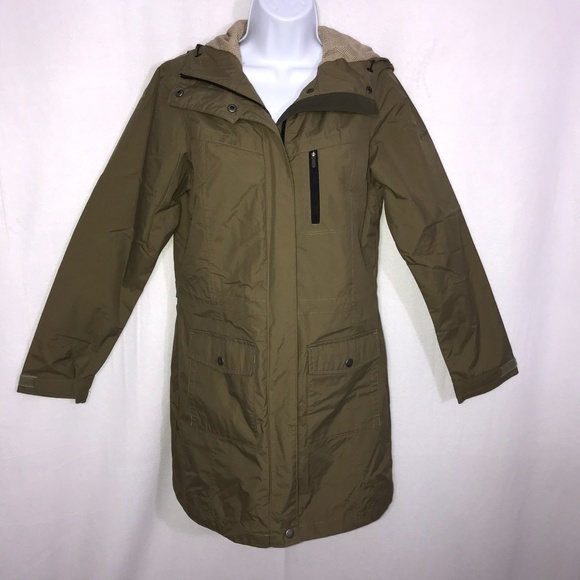 olive green rain jacket women's